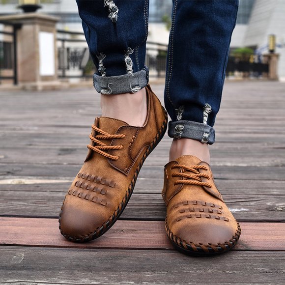 Autumn Men Boat Shoes British Casual Leather
